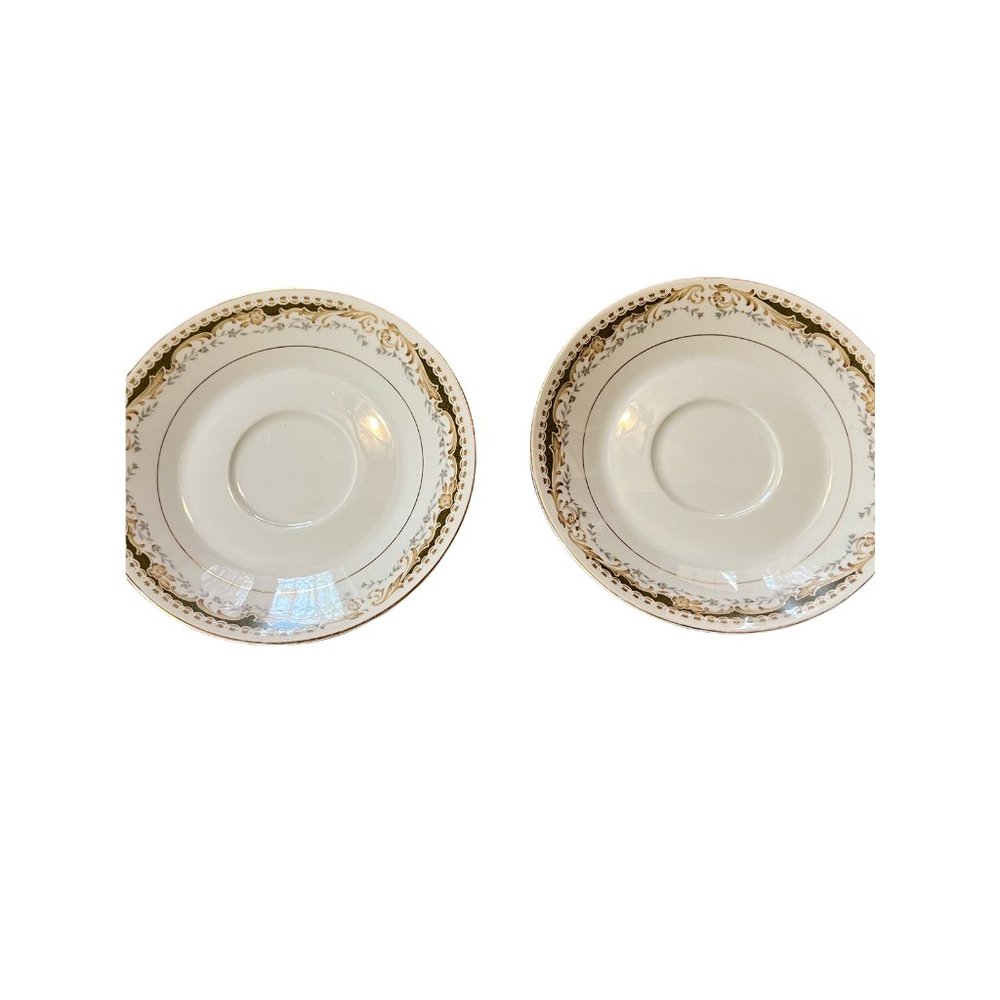 Vintage Lot Of 2 Signature Collection Queen Anne China Round Saucers Replacement